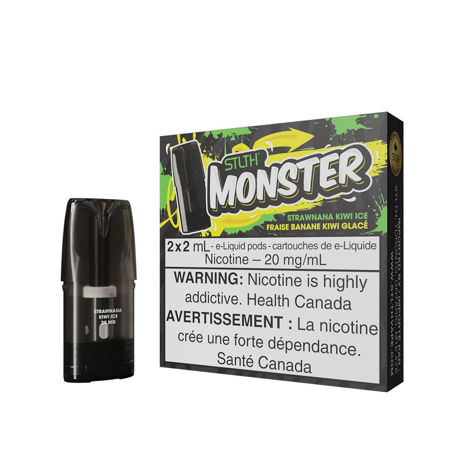 STLTH Monster Strawnana Kiwi Ice Vape Pods Pre-filled Pod STLTH