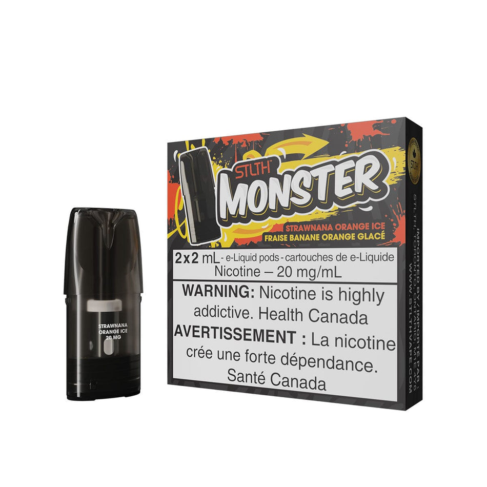 STLTH Monster Strawnana Orange Ice Vape Pods Pre-filled Pod STLTH