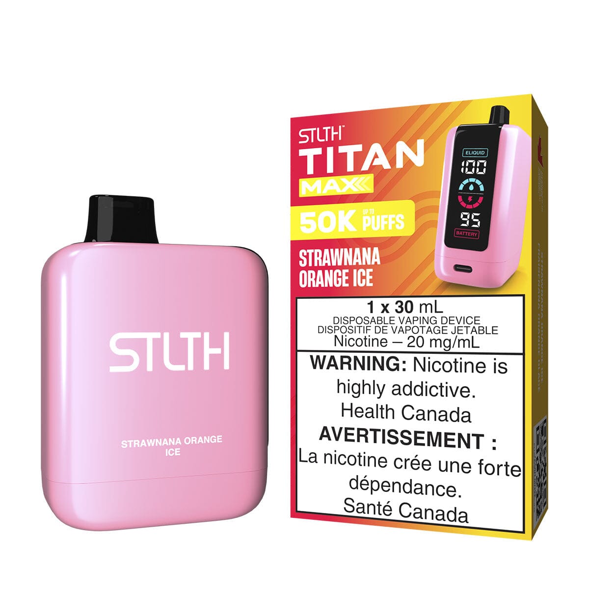 STLTH Titan Max Strawnana Orange Ice Disposable Vape Disposable STLTH