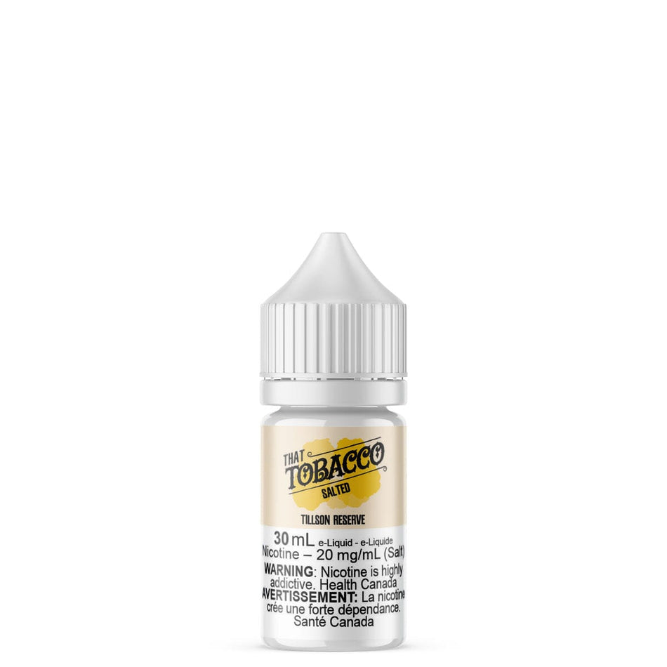 Salted. Tillson Reserve Salt Nic E Liquid E-Liquid That Tobacco Salted 30mL 10mg/mL