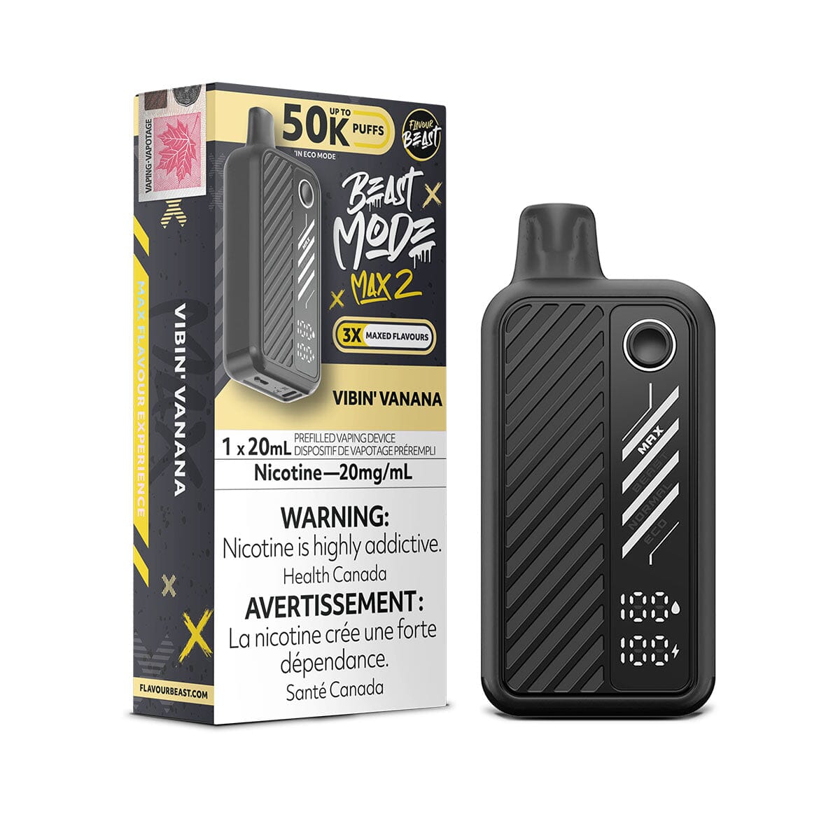 Flavour Beast Beast Mode Max 2 Vibin Vanana Disposable Vape Disposable Flavour Beast