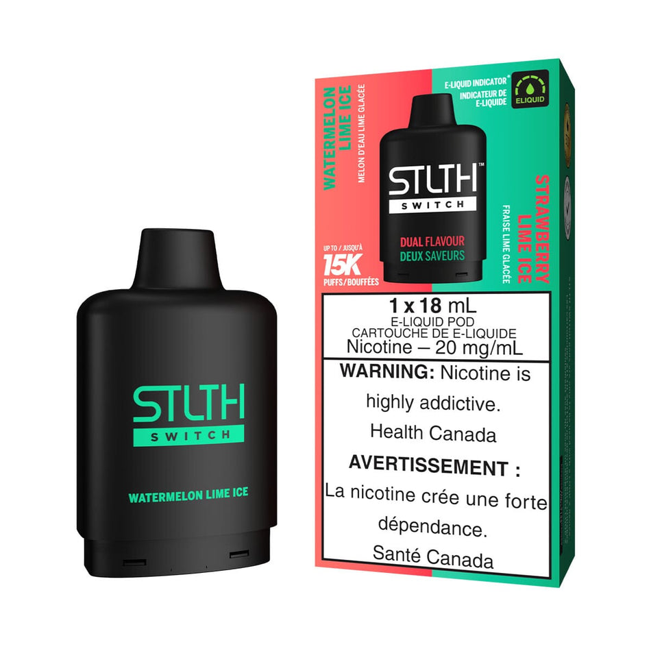 STLTH Switch Watermelon Lime Ice and Strawberry Lime Ice Disposable Vape Pod Disposable STLTH