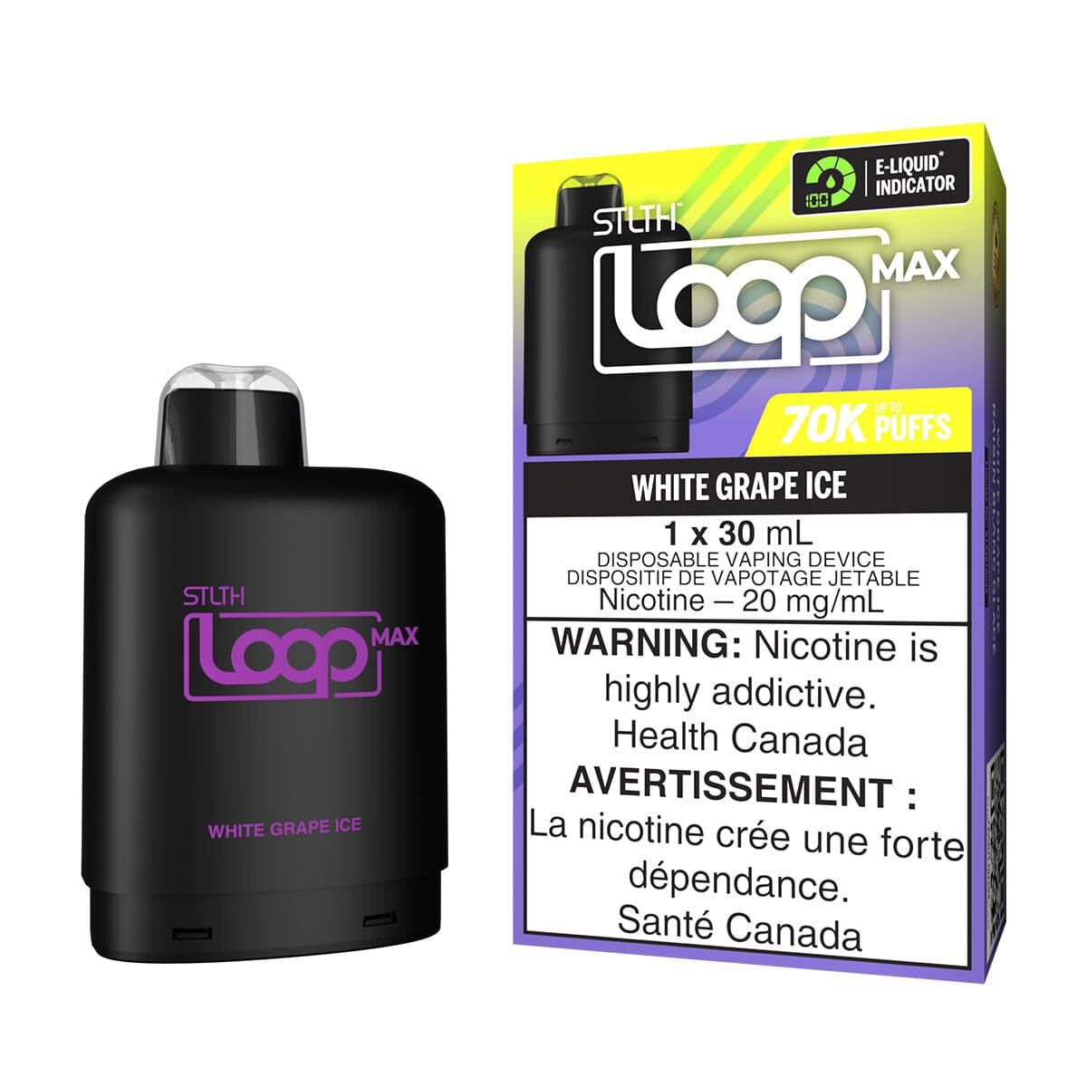 vape pods toronto STLTH Loop MAX White Grape Ice Disposable Vape Pod – VapeMeet
