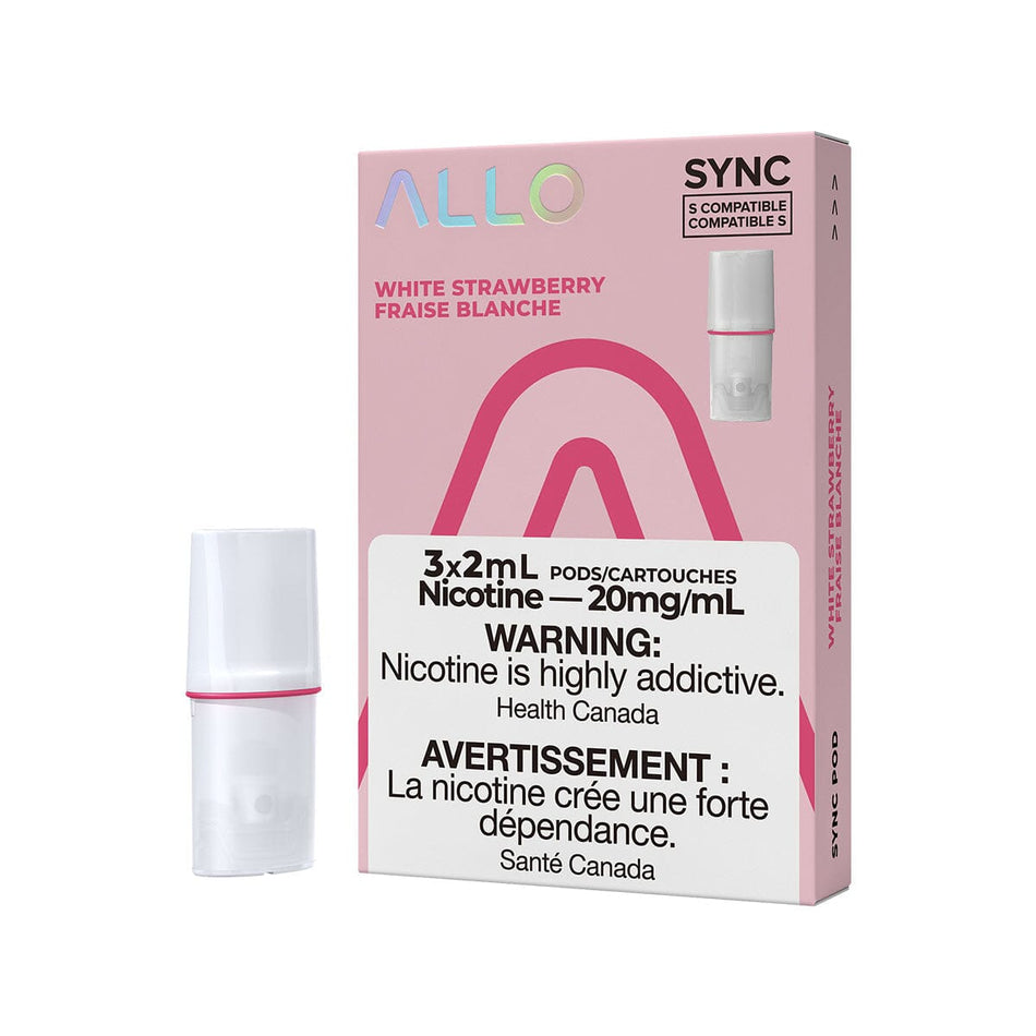 STLTH Compatible Allo Sync White Strawberry Vape Pods Pre-filled Pod Allo Sync