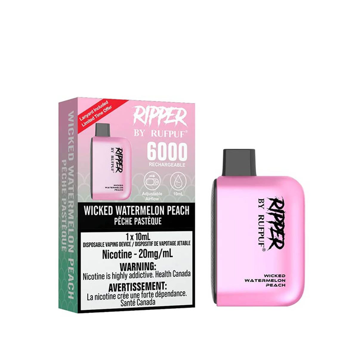 Gcore RUFPUF 6000 Wicked Watermelon Peach Disposable Vape Pen Disposable Gcore RUFPUF 6000