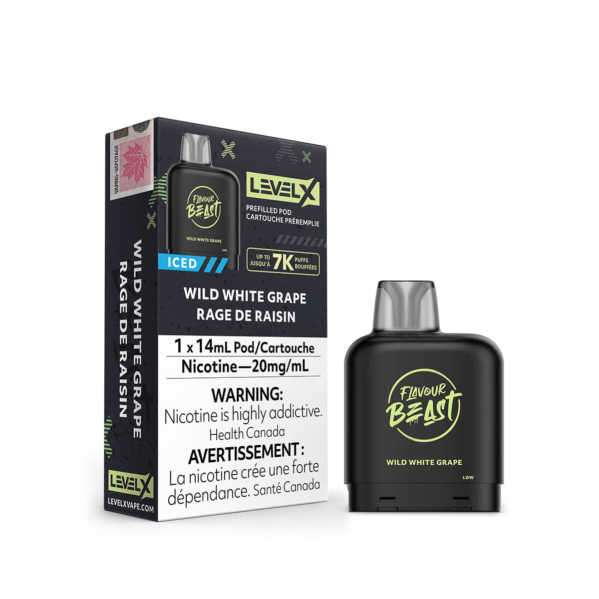 Flavour Beast Level X Wild White Grape Iced Disposable Vape Pod Disposable Flavour Beast