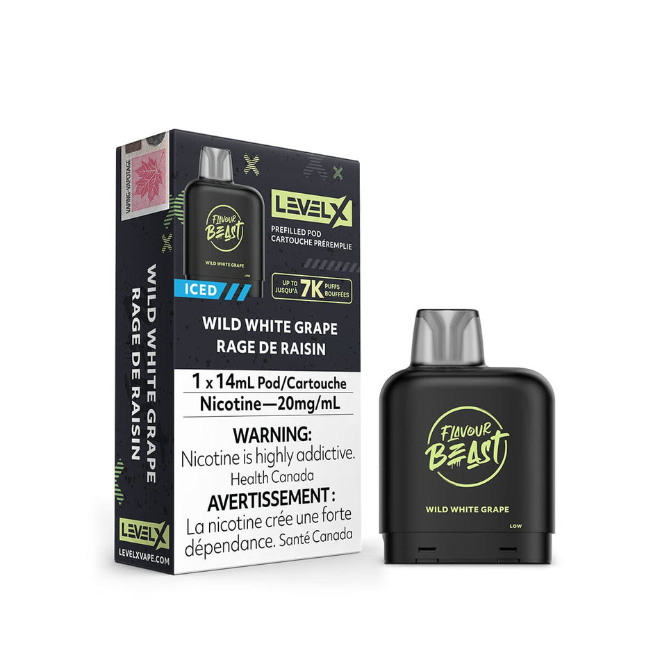 Flavour Beast Level X Wild White Grape Iced Disposable Vape Pod Disposable Flavour Beast