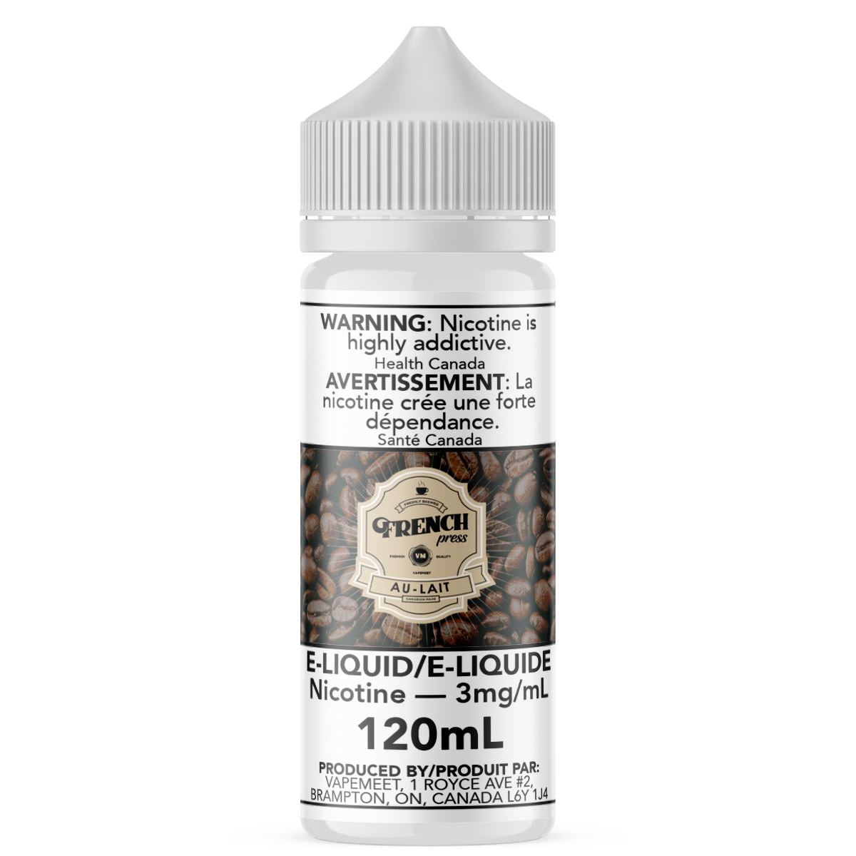 French Press - Au-Lait E-Liquid French Press 120mL 0 mg/mL