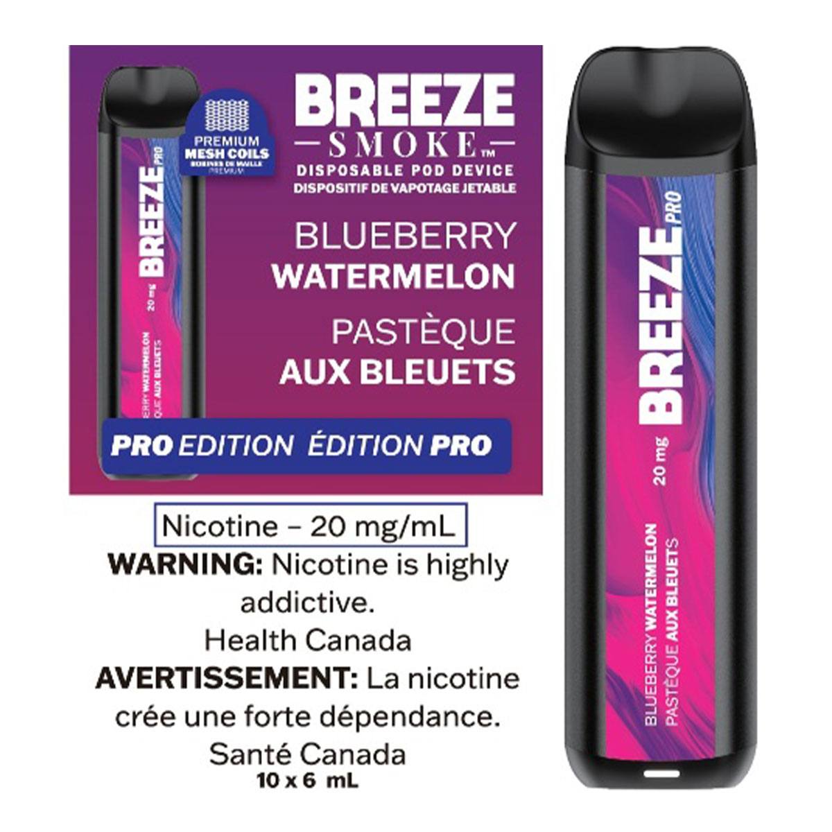 Breeze Pro - Blueberry Watermelon Disposable Breeze Smoke 20mg/mL
