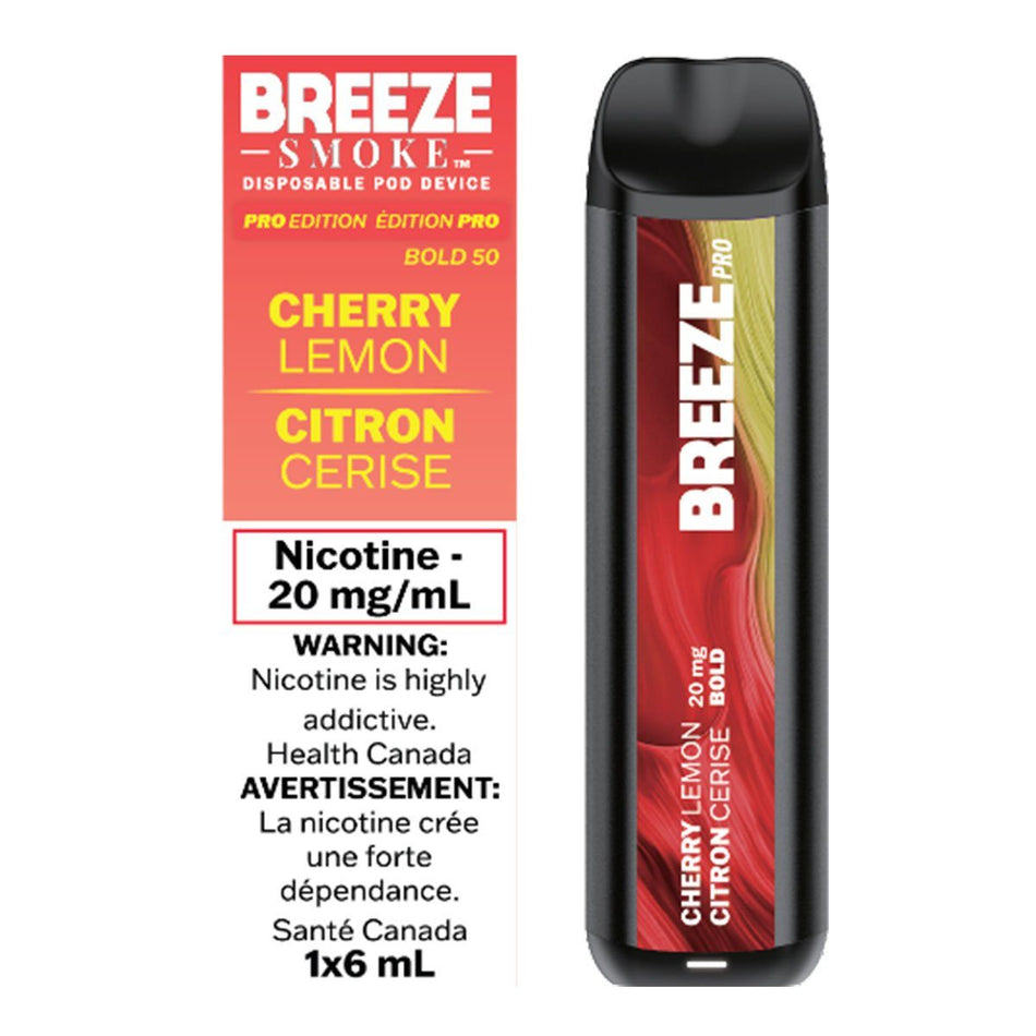 Breeze Pro - Cherry Lemon Disposable Breeze Smoke 20mg/mL (Bold 50)