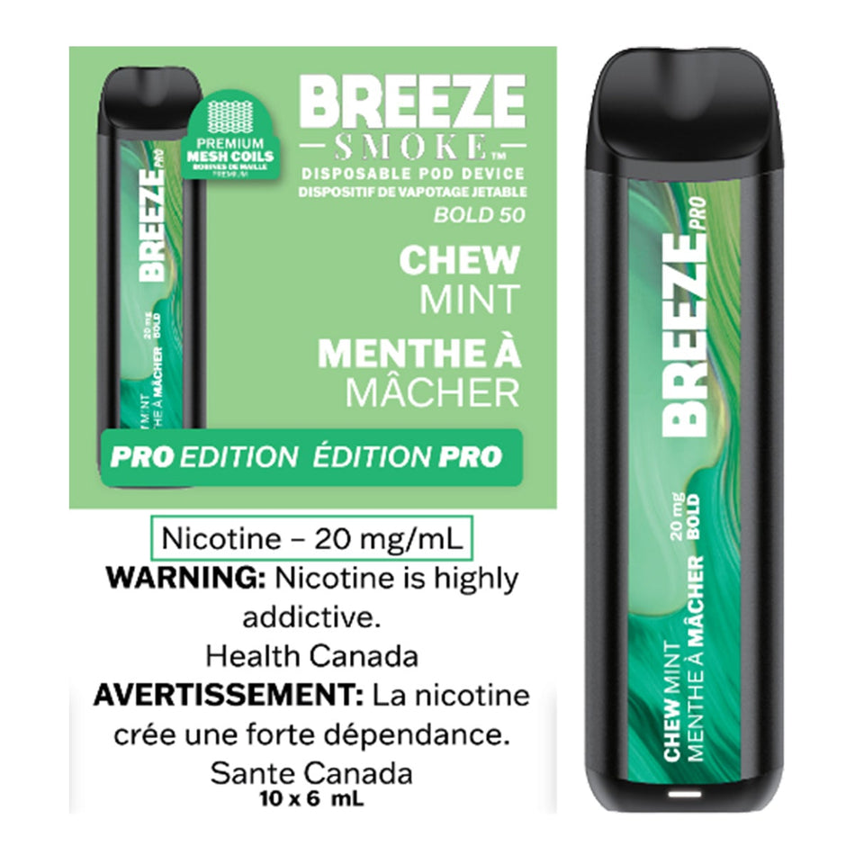 Breeze Pro - Chew Mint Disposable Breeze Smoke 20mg/mL (Bold 50)