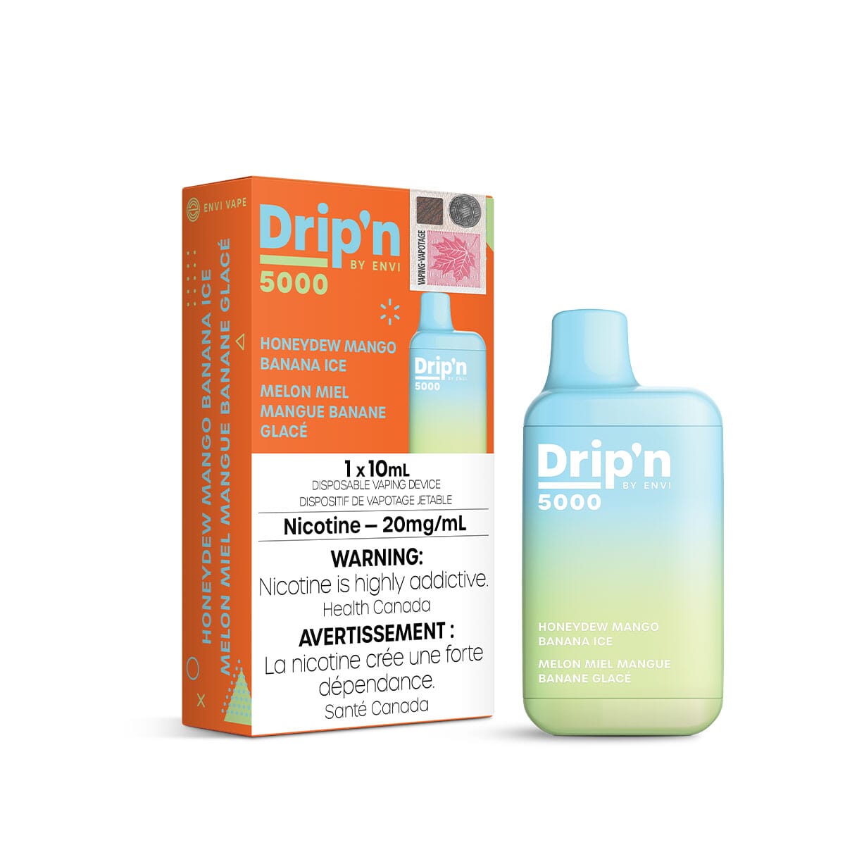 Drip'n by Envi Honeydew Mango Banana Ice Disposable Vape Pen Disposable Drip'n 20mg/mL