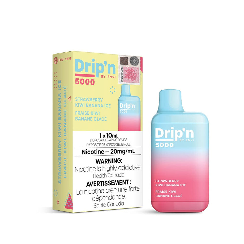 Drip'n by Envi Strawberry Kiwi Banana Ice Disposable Vape Pen Disposable Drip'n 20mg/mL