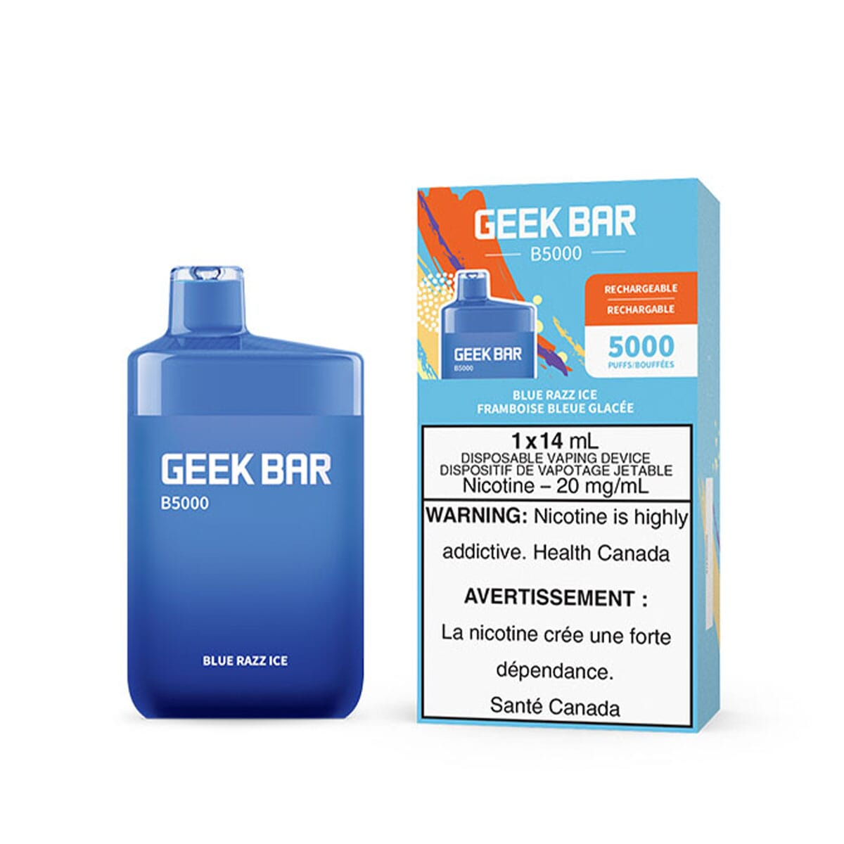 Geek Bar B5000 Blue Razz Ice Disposable Vape Pen Disposable Geek Bar 20mg/mL