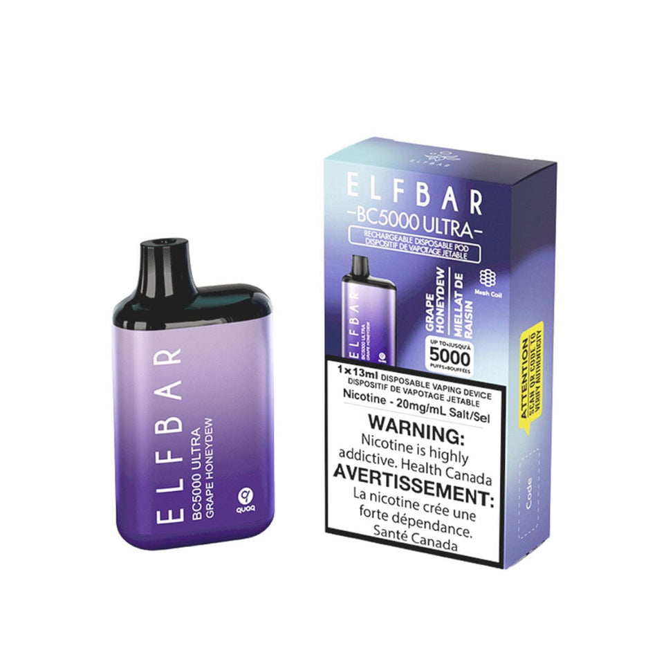 Elf Bar BC5000 Ultra Grape Honeydew Disposable Vape Pen Disposable Elf Bar 20mg/mL