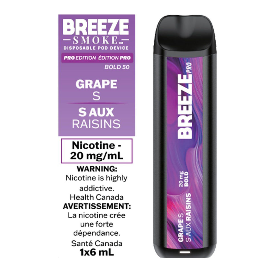Breeze Pro - Grape S Disposable Breeze Smoke 20mg/mL (Bold 50)
