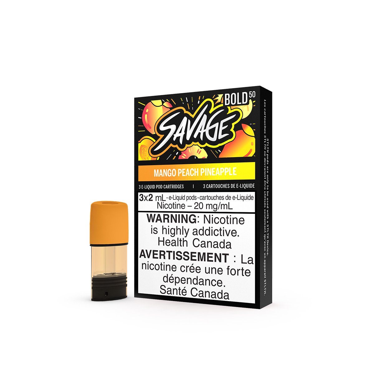 STLTH - Mango Peach Pineapple Pods (Savage) Pre-filled Pod STLTH 20mg/mL (Bold 50)
