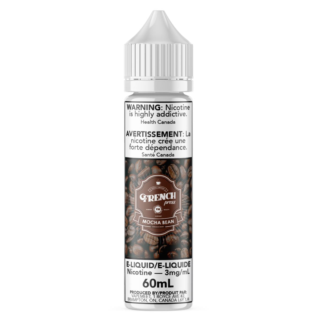 French Press - Mocha Bean E-Liquid French Press 60mL 0 mg/mL