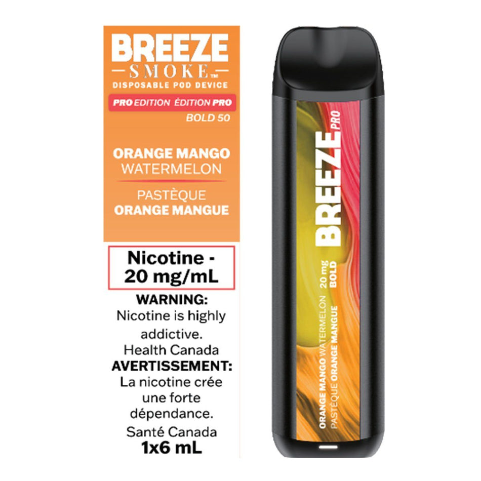 Breeze Pro - Orange Mango Watermelon Disposable Breeze Smoke 20mg/mL (Bold 50)