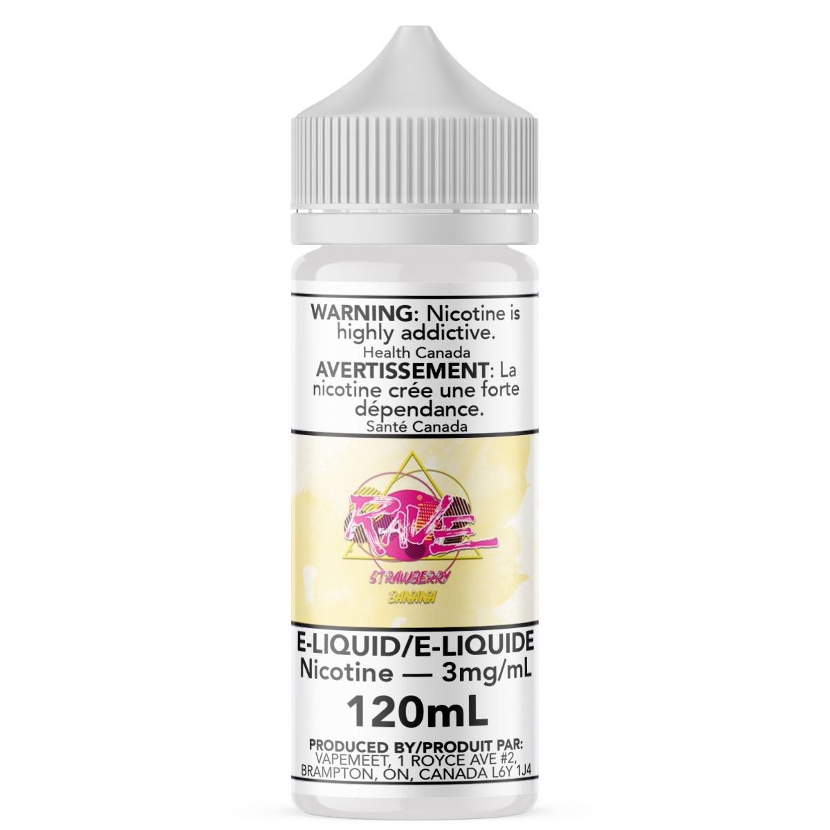 Rave - Strawberry Banana E-Liquid Rave 120mL 0 mg/mL