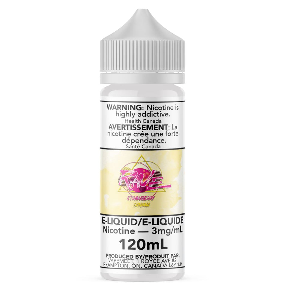 Rave - Strawberry Banana E-Liquid Rave 120mL 0 mg/mL