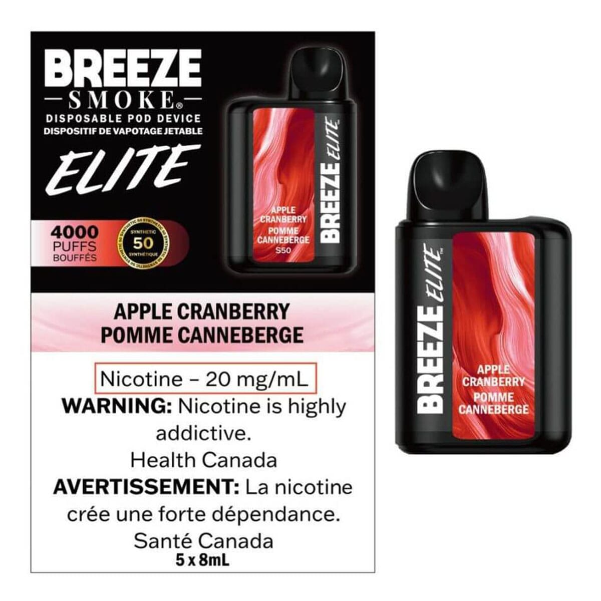 Breeze Elite 4000 Apple Cranberry Disposable Vape Pen Disposable Breeze 