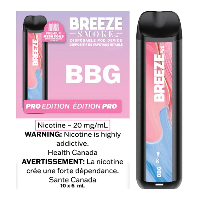 Breeze Pro Bbg Disposable Vape Pen Disposable Breeze Smoke 20mg/mL 