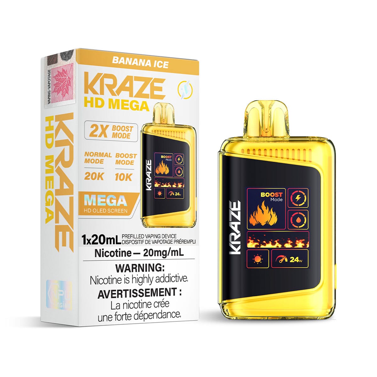 Kraze HD Mega Banana Ice Disposable Vape Disposable Kraze 