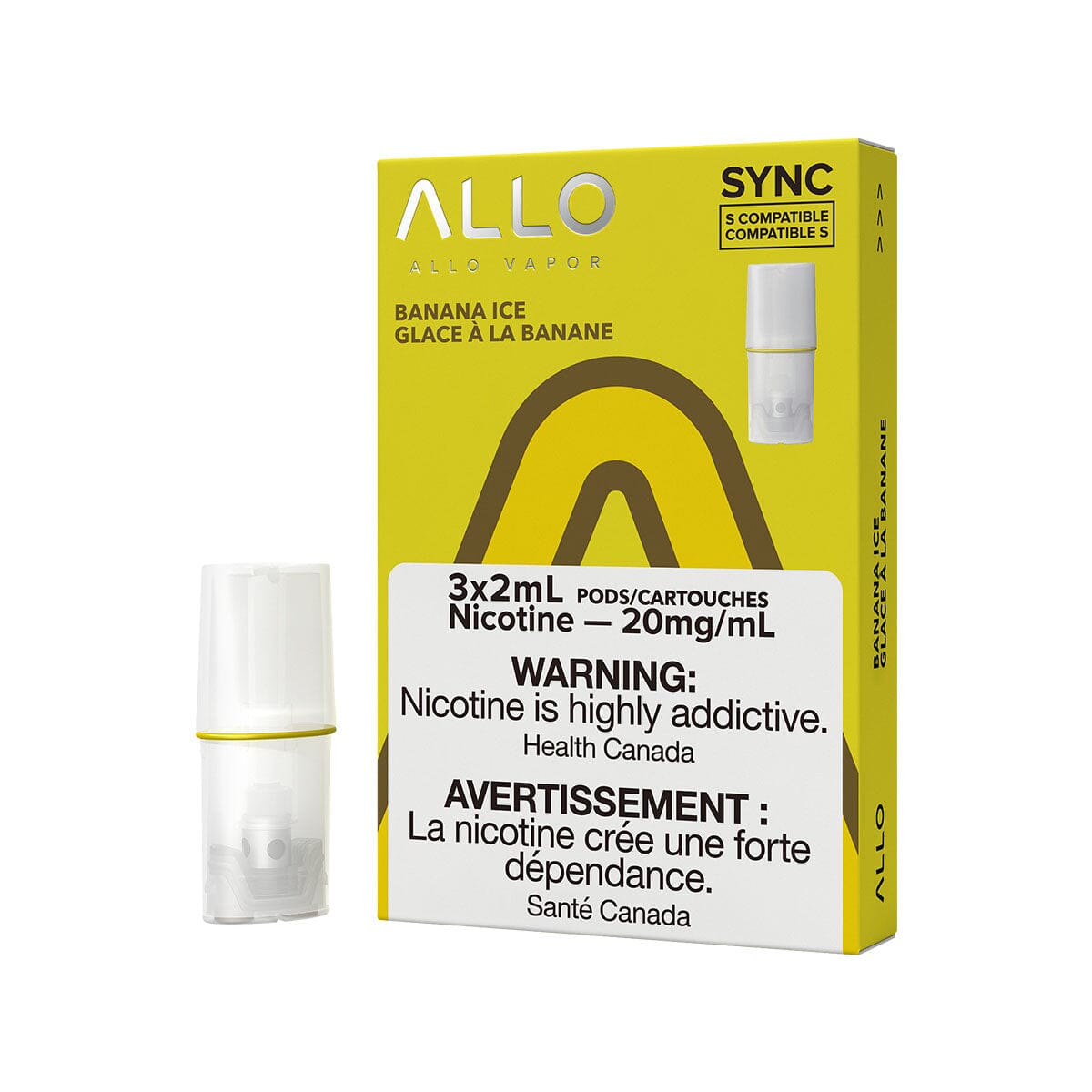 STLTH Compatible Allo Sync Banana Ice Vape Pods Pre-filled Pod Allo Sync 