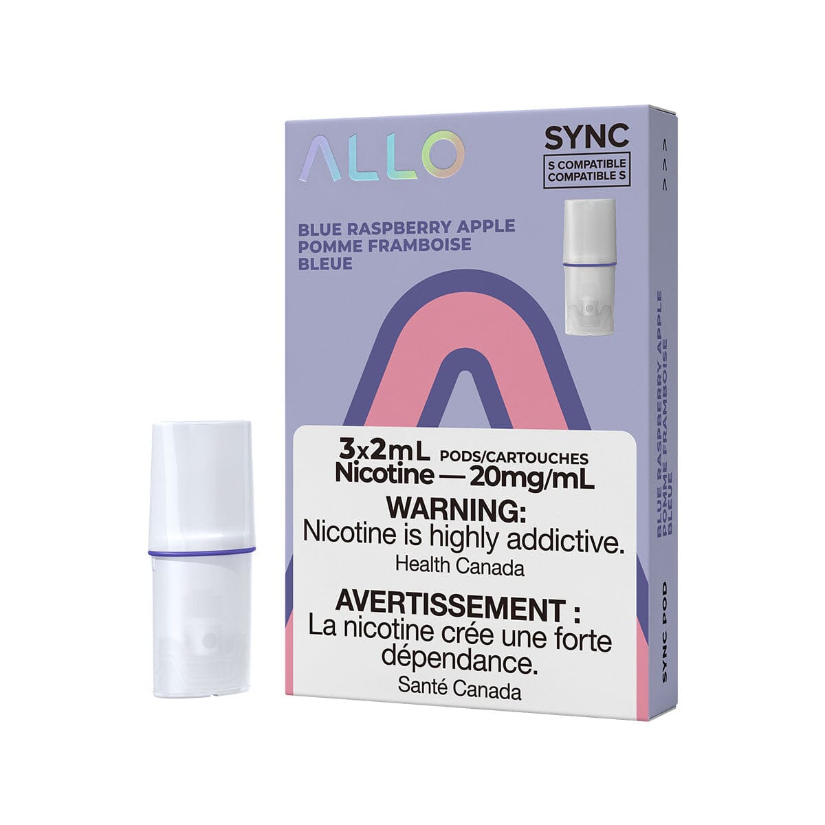 STLTH Compatible Allo Sync Blue Raspberry Apple Vape Pods Pre-filled Pod Allo Sync 