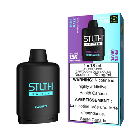 STLTH Switch Blue Razz and White Grape Disposable Vape Pod Disposable STLTH 