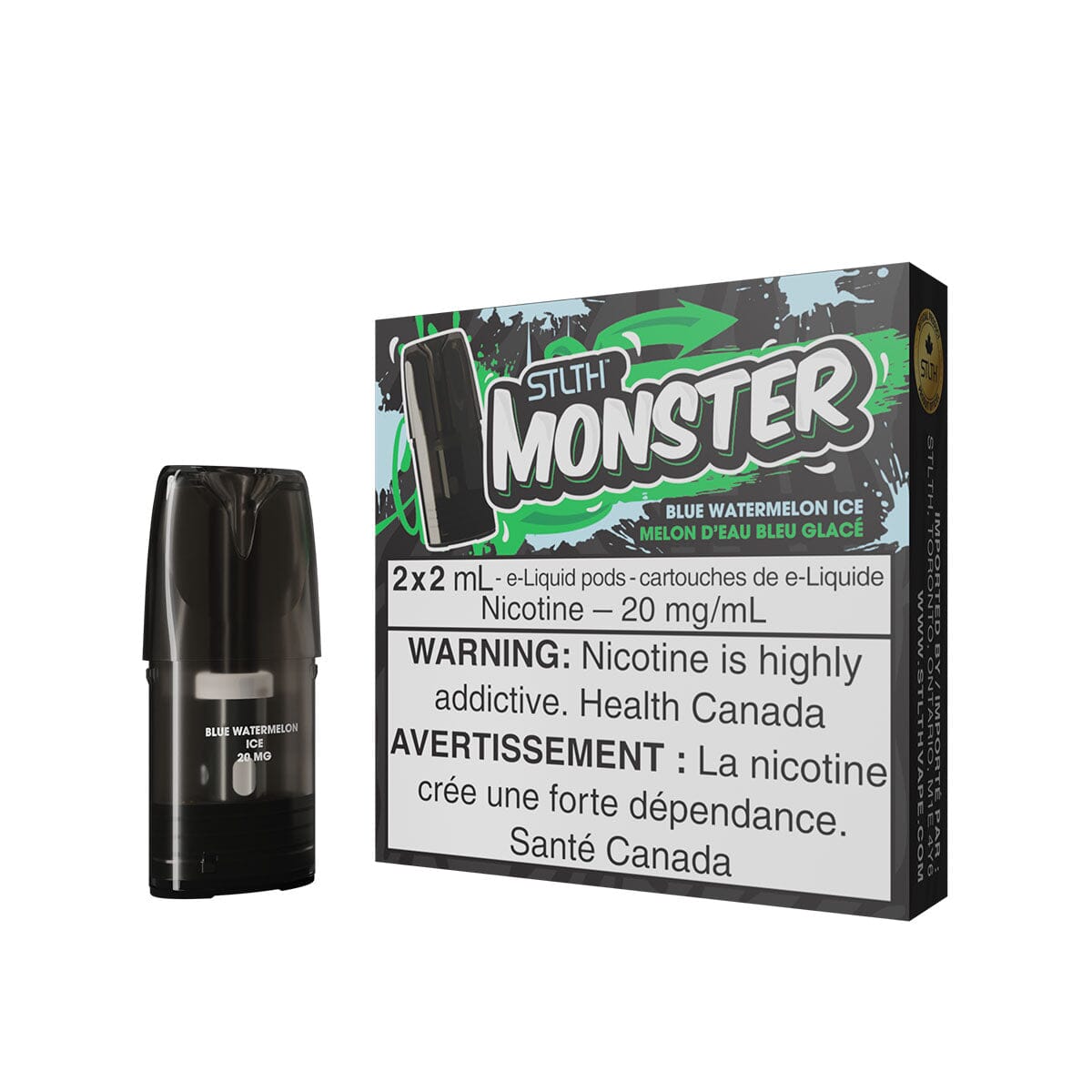 STLTH Monster Blue Watermelon Ice Vape Pods Pre-filled Pod STLTH 