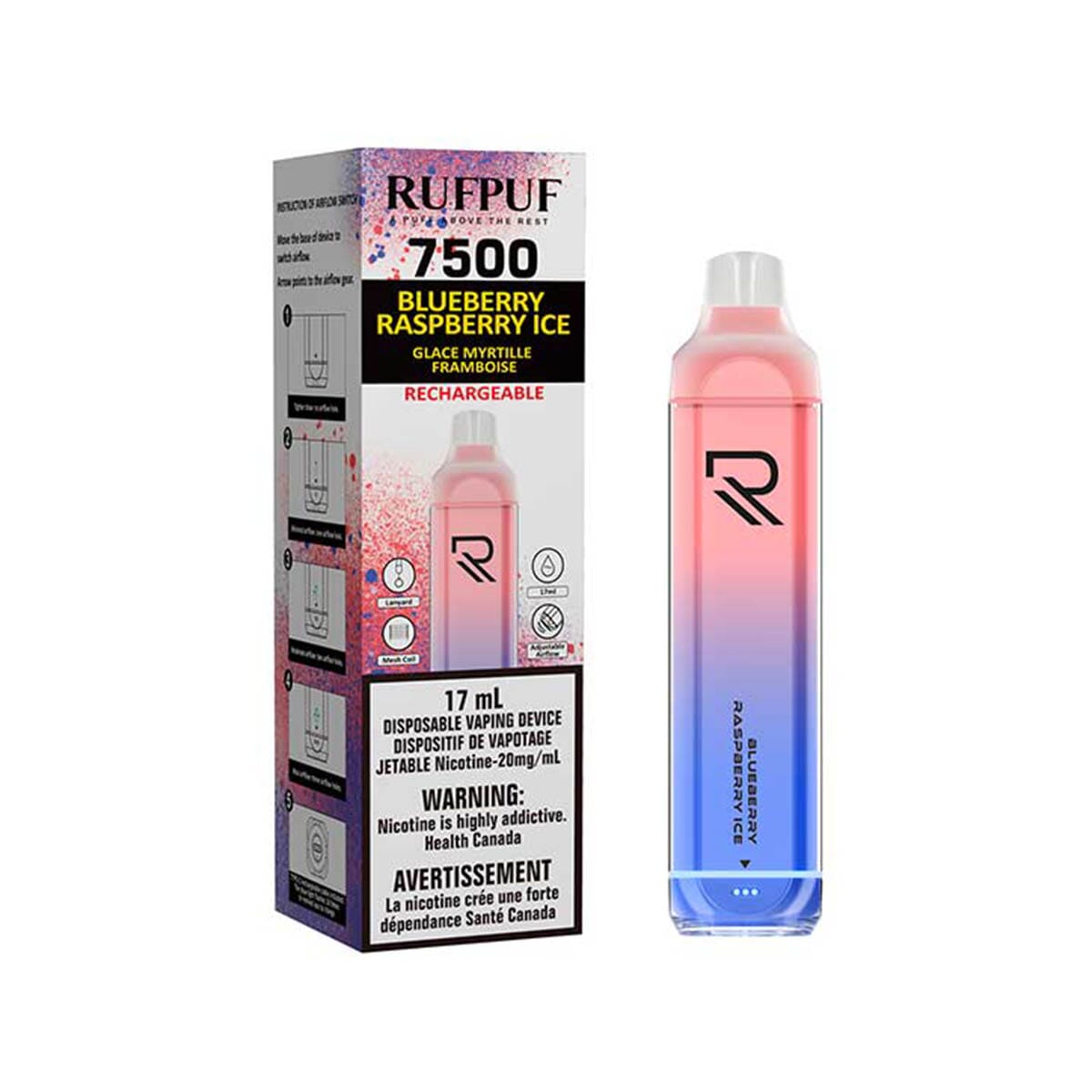 Gcore RUFPUF 7500 Blueberry Raspberry Ice Disposable Vape Pen Disposable Gcore RUFPUF 7500 