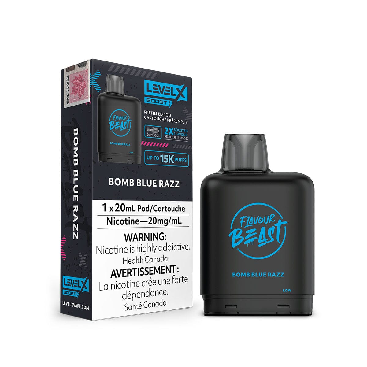 Bomb Blue Raspberry Vape Flavour Beast Boost Level X Bomb Blue Razz Vape Pod | - VapeMeet Inc