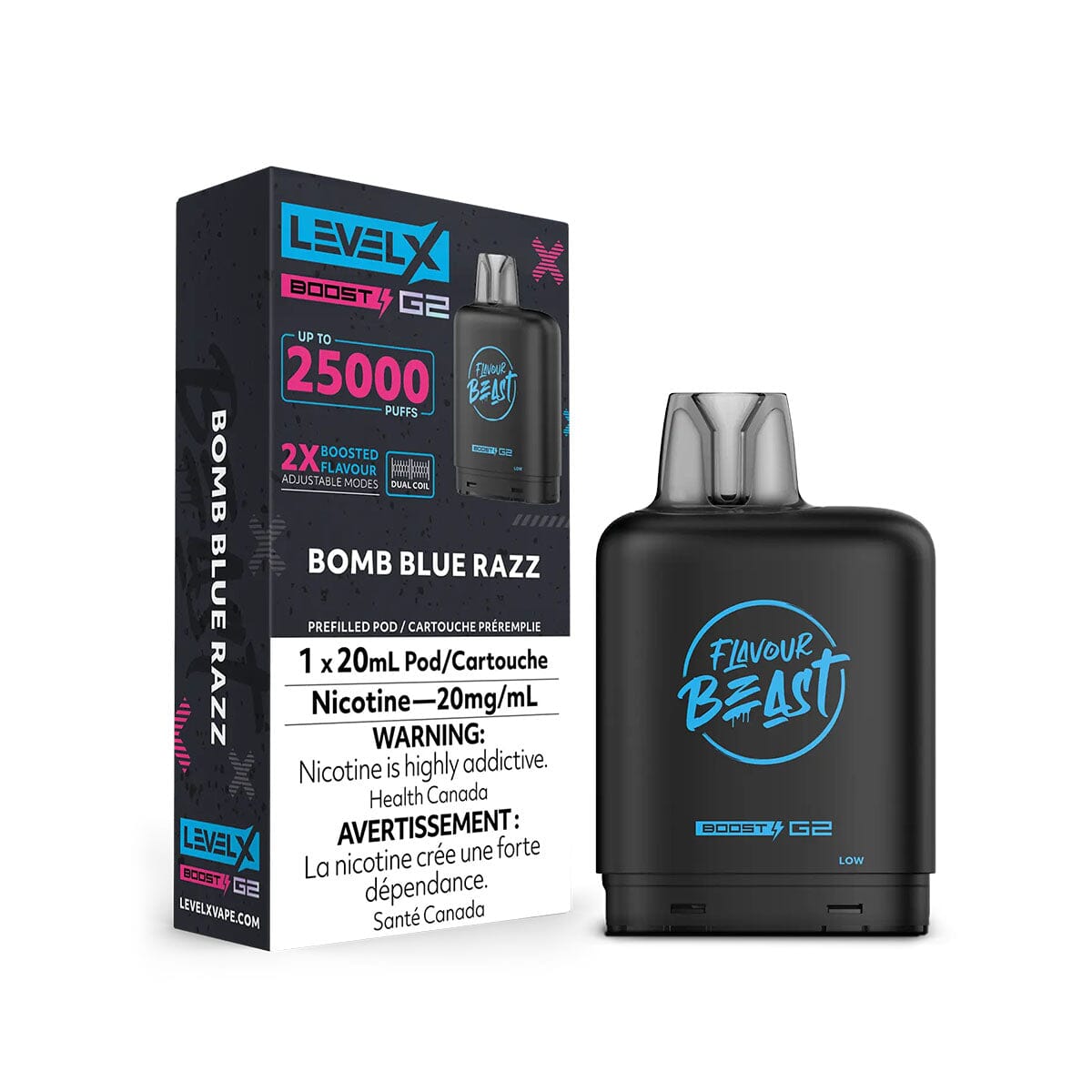 Bomb Blue Raspberry Vape Flavour Beast Boost Level X Bomb Blue Razz Vape Pod | - VapeMeet Inc