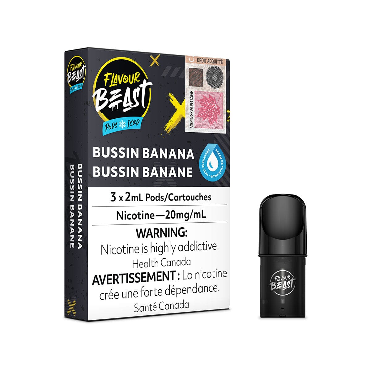 STLTH Compatible Flavour Beast Bussin Banana Iced Vape Pods Pre-filled Pod Flavour Beast 