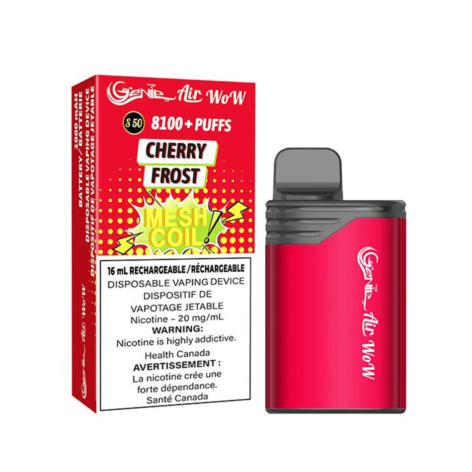 Genie Air Wow 8100 Cherry Frost Disposable Vape Pen Disposable Genie Air Wow 8100 