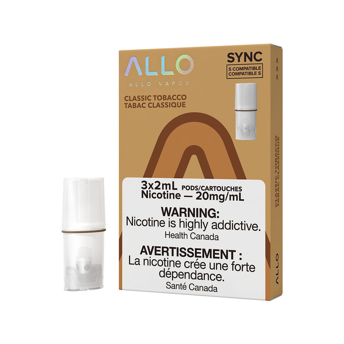 STLTH Compatible Allo Sync Classic Tobacco Vape Pods Pre-filled Pod Allo Sync 