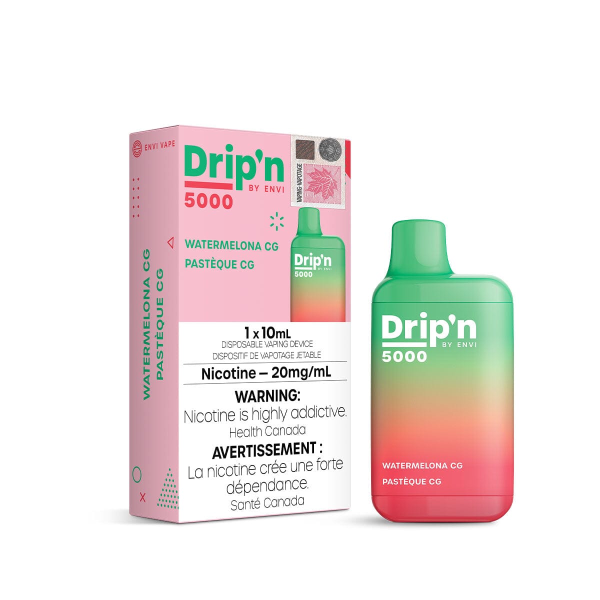 Watermelon CG Drip'n by Envi Disposable Vape VapeMeet Watermelon CG Drip'n by Envi Disposable Vape VapeMeet
