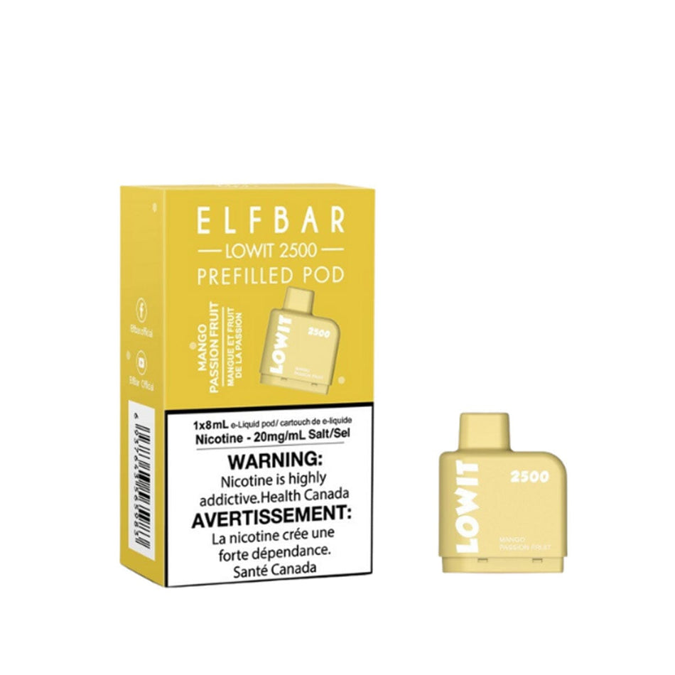 Elf Bar Lowit 2500 Mango Passionfruit Pre Filled Disposable Pod Pre-filled Pod Elf Bar 20mg/mL 