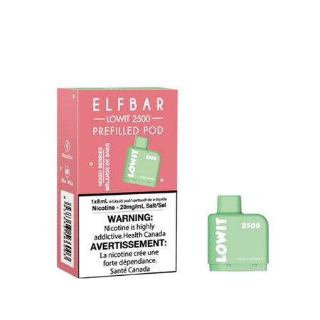 Elf Bar Lowit 2500 Mixed Berries Pre Filled Disposable Pod Pre-filled Pod Elf Bar 20mg/mL 