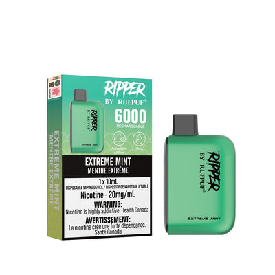 Ripper by RUFPUF 6000 Extreme Mint Disposable Vape Pen Disposable Gcore RUFPUF 6000 