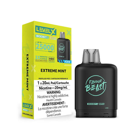 Flavour Beast Boost G2 Level X Extreme Mint Iced Disposable Vape Pod Disposable Level X 