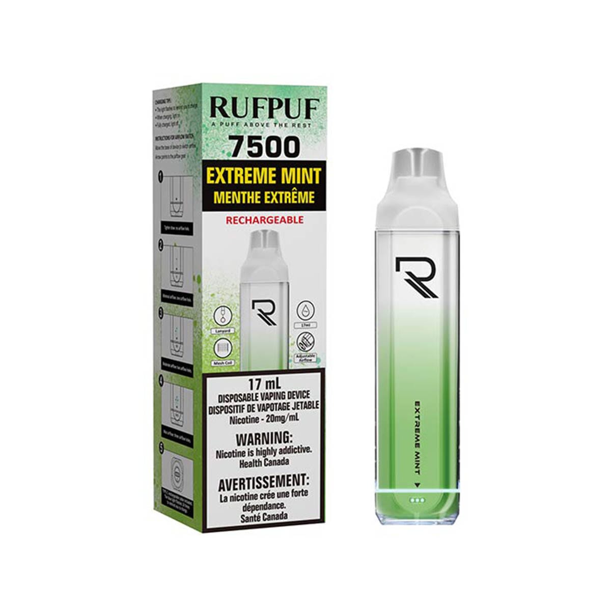 Gcore RUFPUF 7500 Extreme Mint Disposable Vape Pen VapeMeet VapeMeet Inc