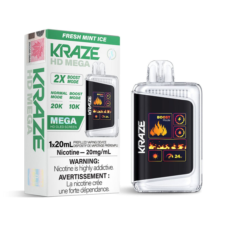 Kraze HD Mega Fresh Mint Ice Disposable Vape Disposable Kraze 