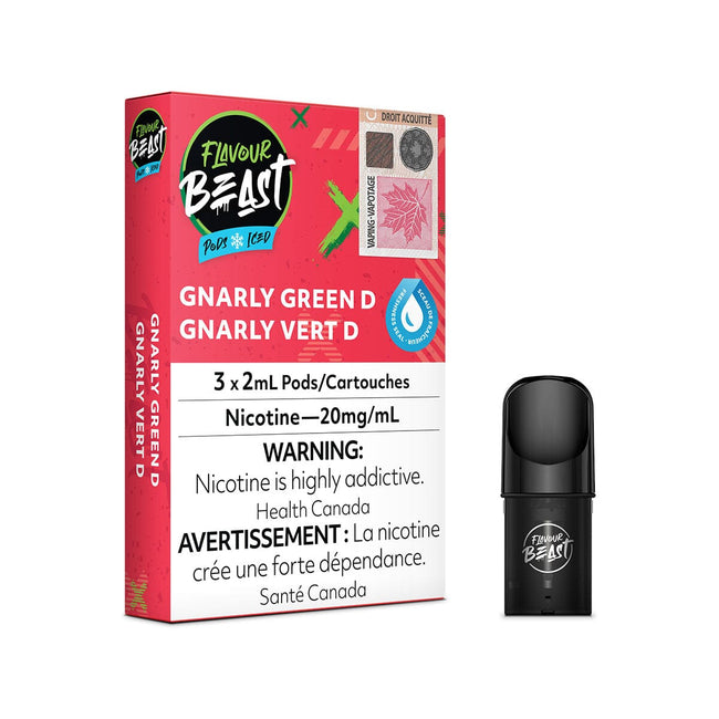 STLTH Compatible Flavour Beast Gnarly Green D Vape Pods Pre-filled Pod Flavour Beast 