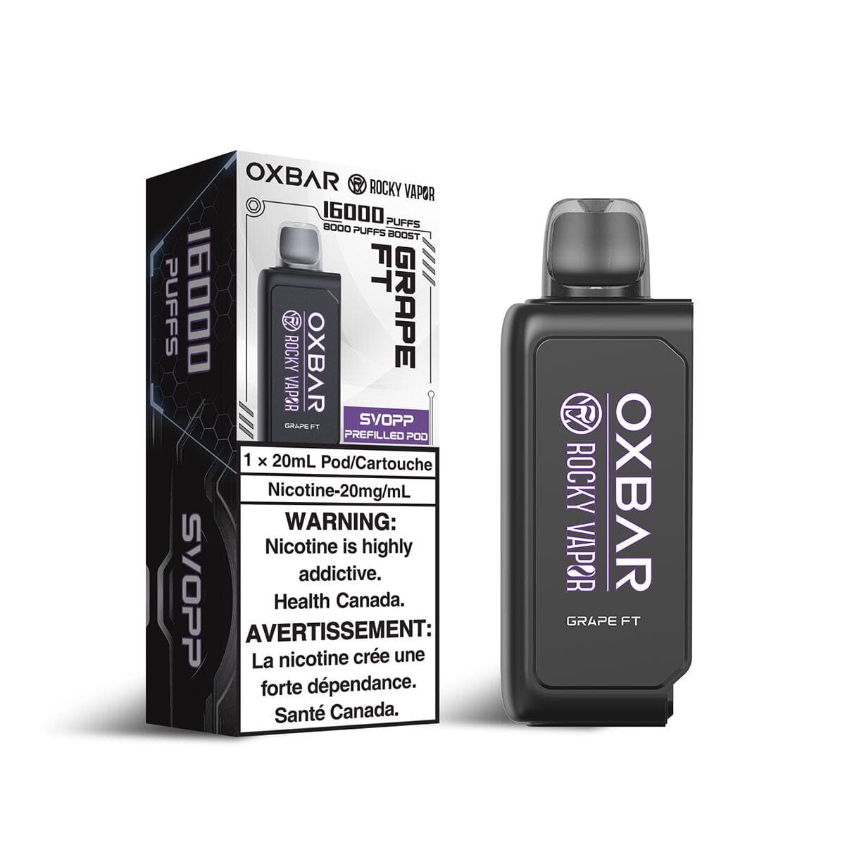 Svopp Rocky Vapor Oxbar Grape FT Disposable Vape Pod Disposable Oxbar 