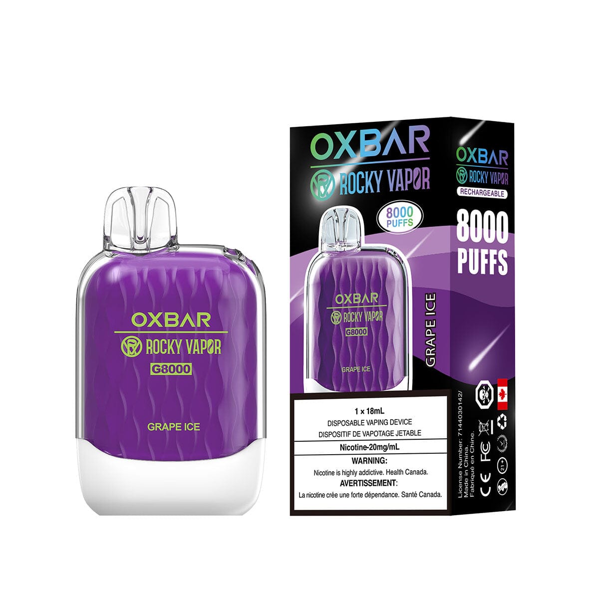 OXBAR G8000 Grape Ice Disposable | Your local vape store - VapeMeet Inc