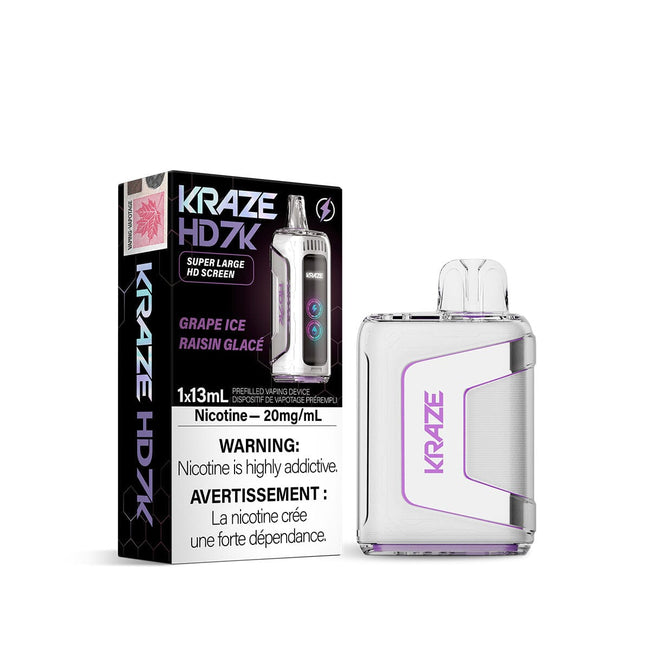 Kraze HD 7000 Grape Ice Disposable Vape Pen Disposable Kraze 