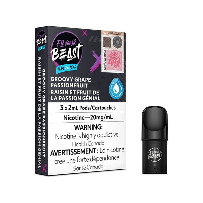 STLTH Compatible Flavour Beast Groovy Grape Passionfruit Iced Vape Pods Pre-filled Pod Flavour Beast 